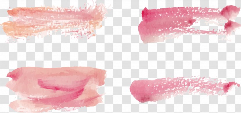 Lip Gloss Lipstick Pink - Watercolor Painting - Vector Hand-painted Strokes Transparent PNG