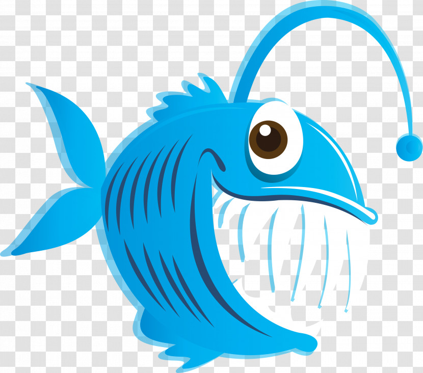 Cartoon Fish Blue Fish Aqua Transparent PNG