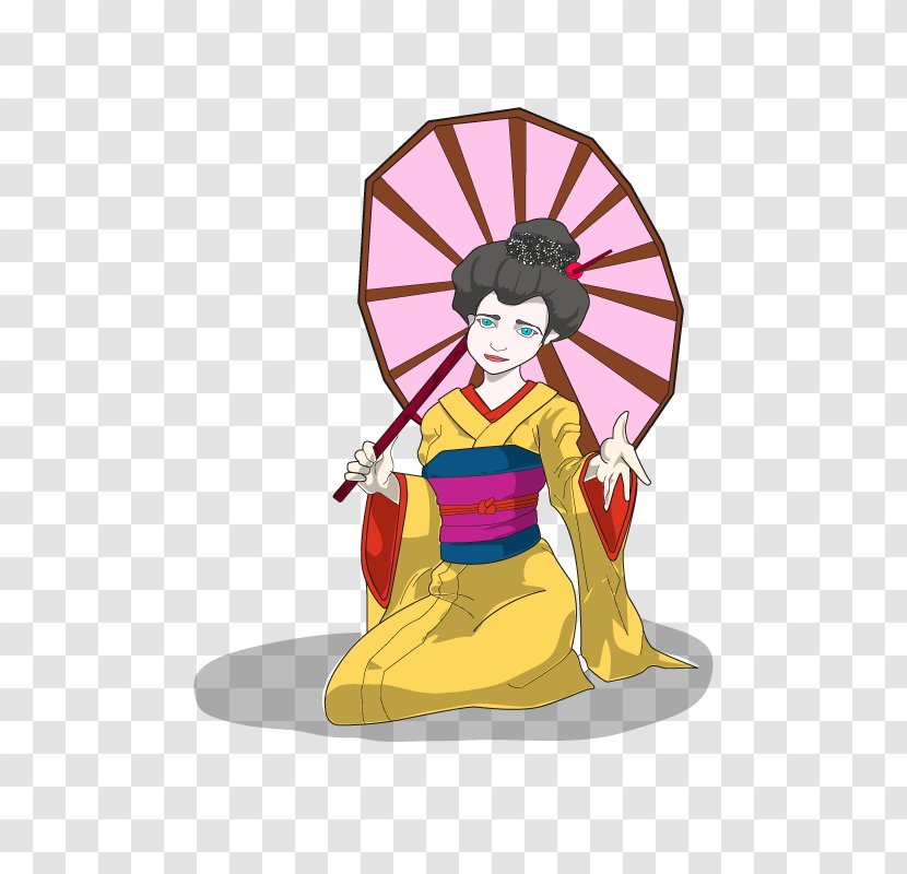 Geisha Drawing Color Texture - Character - Word Transparent PNG