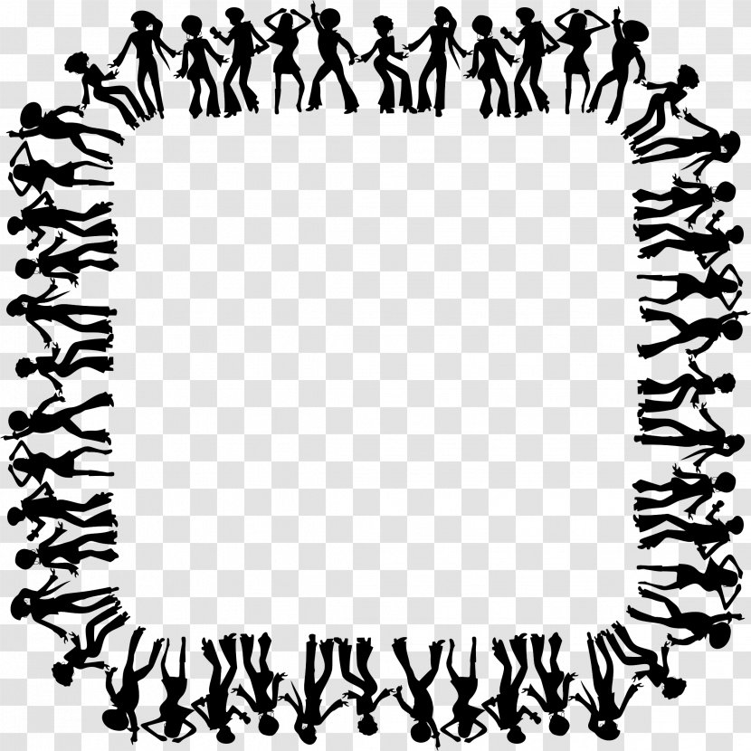 Dance Drawing Clip Art - Black And White - Square Photo Frame Transparent PNG