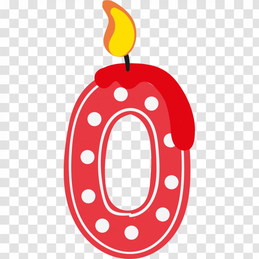 Candle Image Birthday Cartoon Vector Graphics - Number 0 Transparent PNG