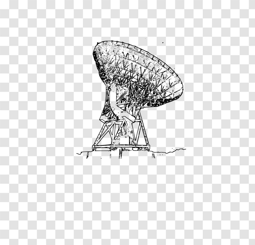 Radio Telescope Sketch - Monochrome Transparent PNG