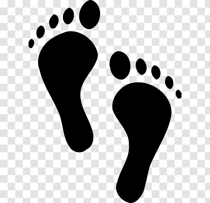 Footprint Infant Clip Art - Monochrome Photography - Feet Transparent PNG