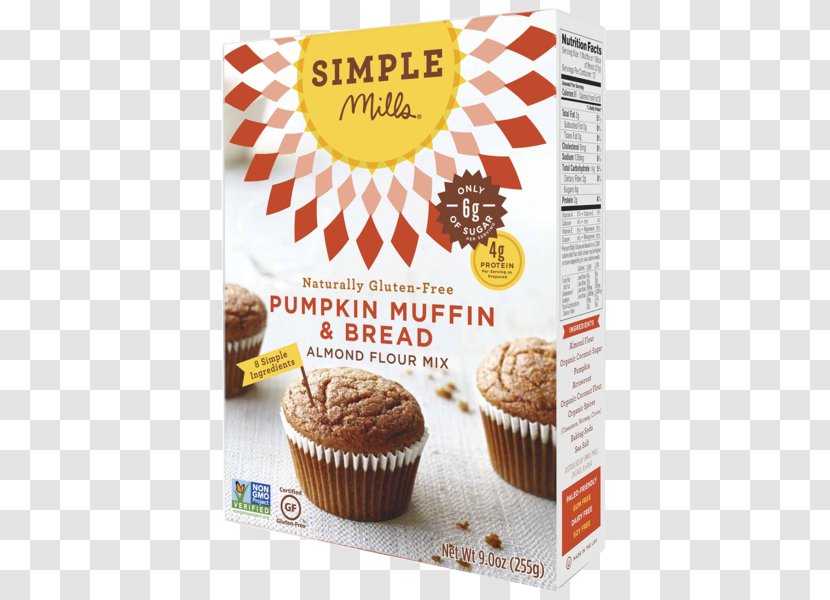 Muffin Pumpkin Bread Chocolate Chip Cookie Baking Mix Flour - Snack - Almond Transparent PNG