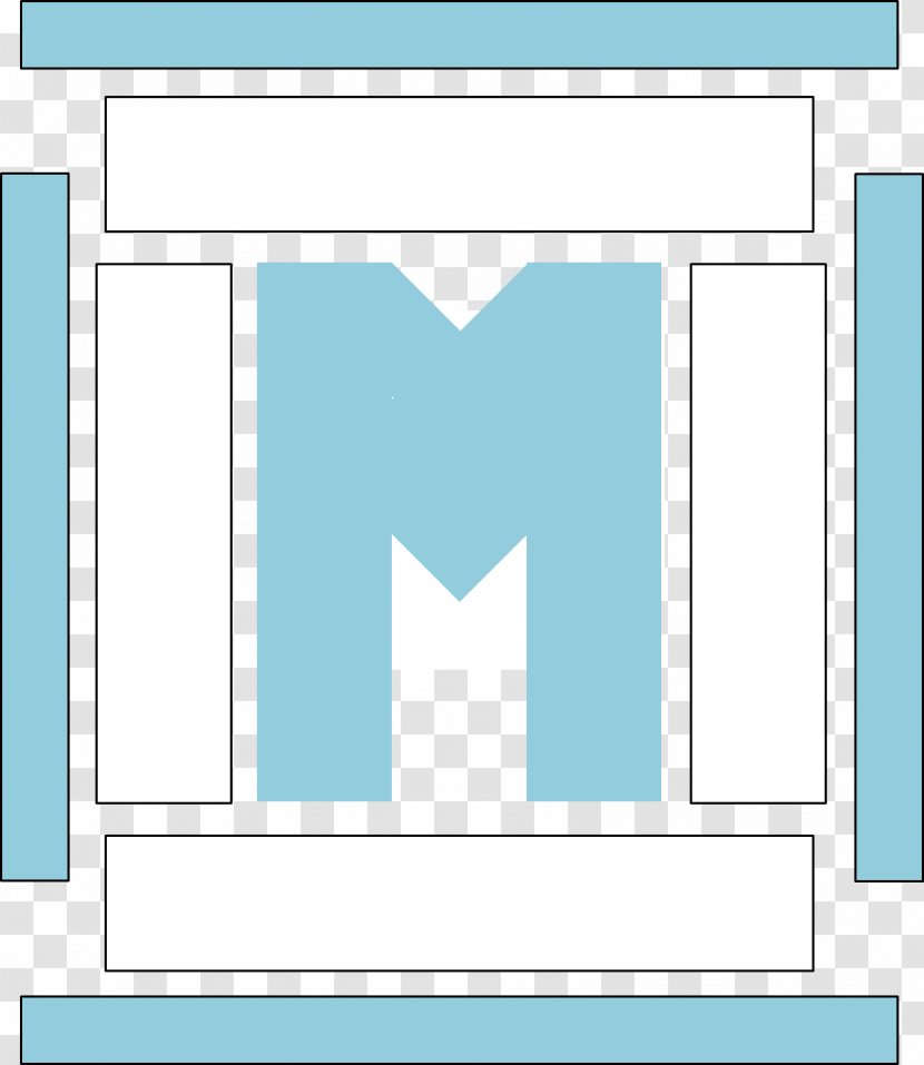 Blue Rectangle Teal Square - Text - Letter M Transparent PNG