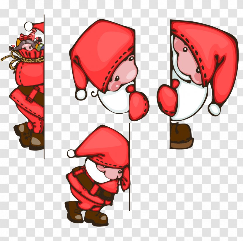 Santa Claus Christmas Ornament Clip Art - Shy Transparent PNG