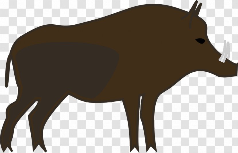 Wild Boar Common Warthog Clip Art - Windows Metafile - Brown Transparent PNG