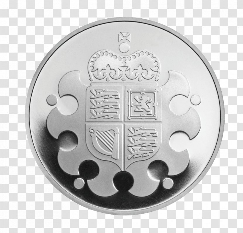 Silver Coin White Font - Emblem Transparent PNG