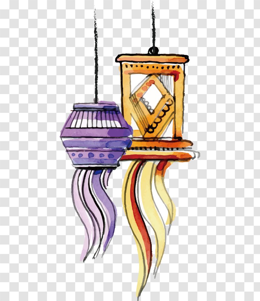 Diwali Diya Dussehra Greeting Card Illustration - Lamp - Vector Hand-painted Transparent PNG