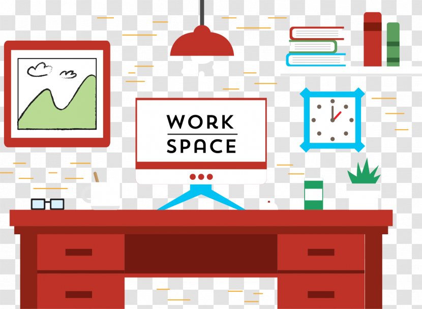 Space Computer - Furniture - Vector Red Desk Transparent PNG