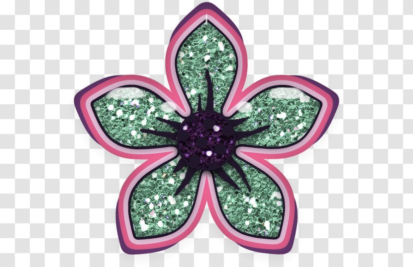 Pink M Body Jewellery Glitter Symbol Leaf - Flower Transparent PNG