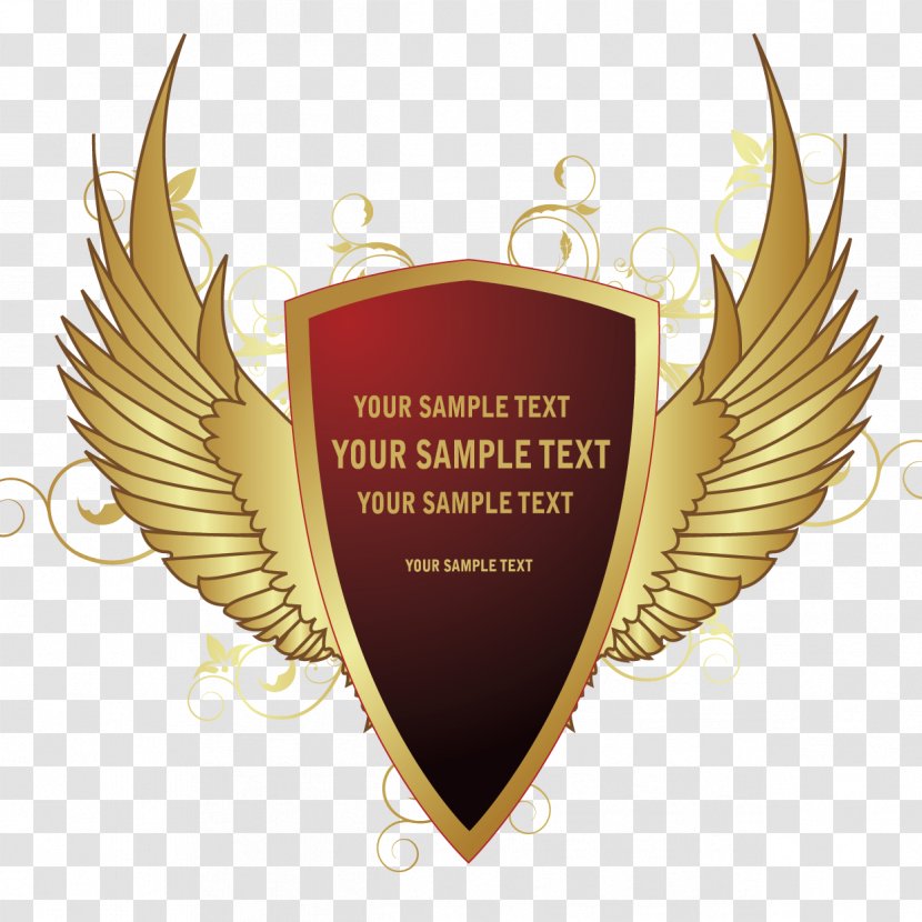 Icon - Gold - Retro Shield Vector Transparent PNG