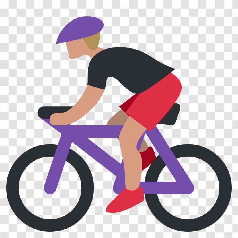 Emoji Cycling Bicycle SMS Bicyclist Mountain - Sticker - Bicycles Transparent PNG