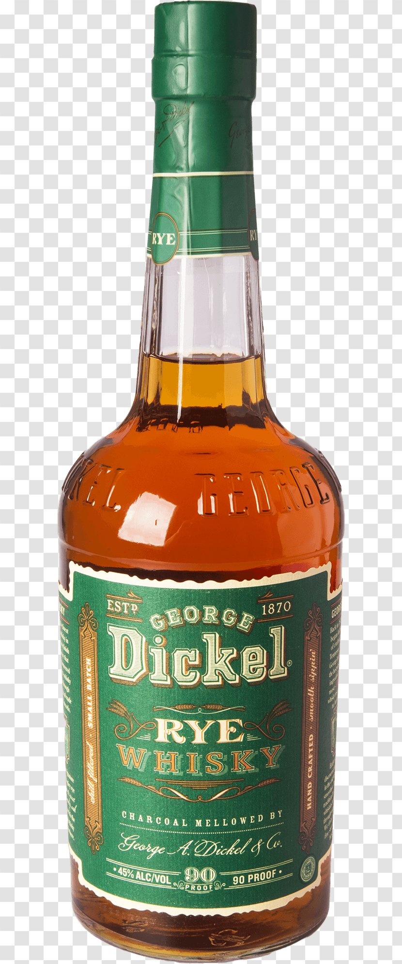 Tennessee Whiskey Rye George Dickel Liqueur - Drink Transparent PNG