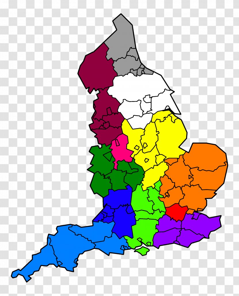 England Vector Map - Area Transparent PNG