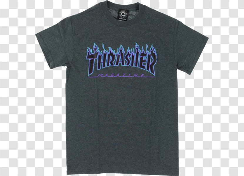 T-shirt Thrasher Sleeve Flame Magazine - Vans Transparent PNG