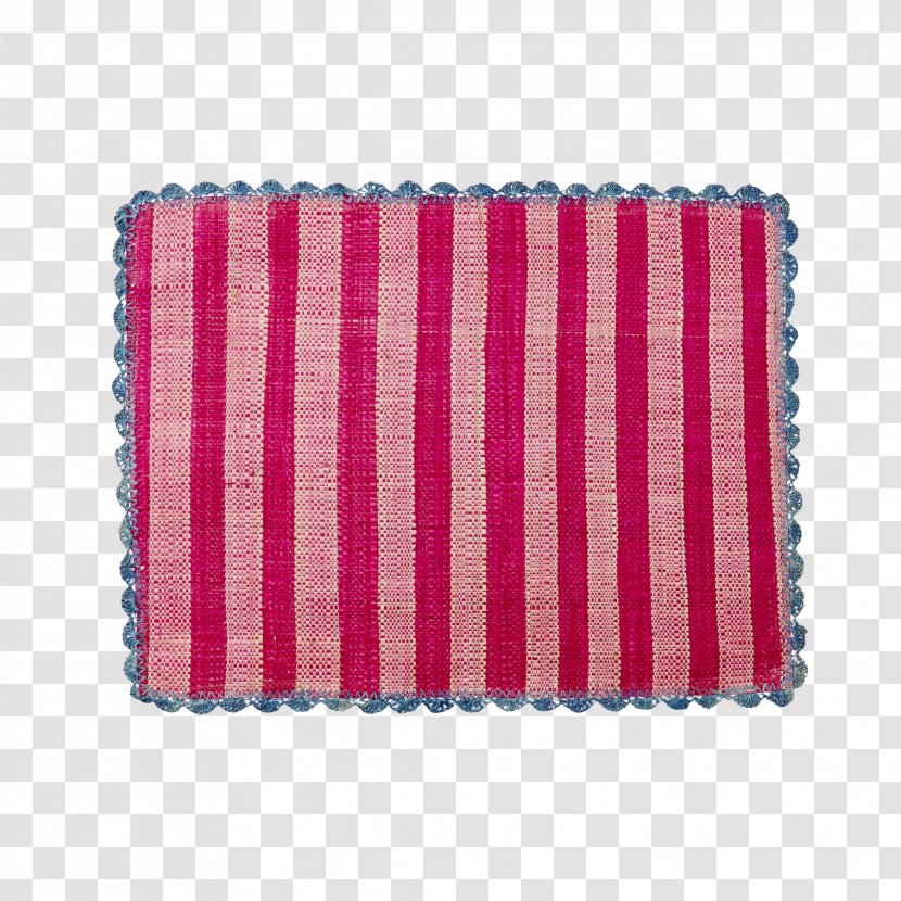 Place Mats Tablecloth Raffia Palm Tableware - Magenta - Pink Stripes Transparent PNG