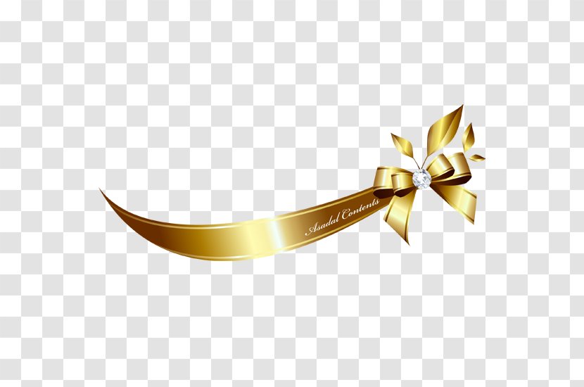 Ribbon Textile Icon - Decorative Box - Gold Bow Noble Transparent PNG