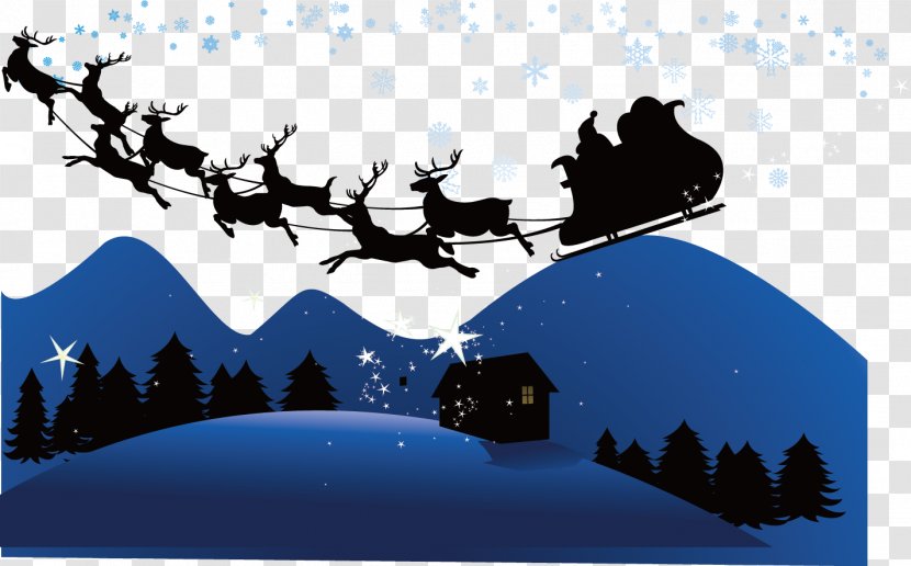 Santa Claus Christmas Deer Transparent PNG