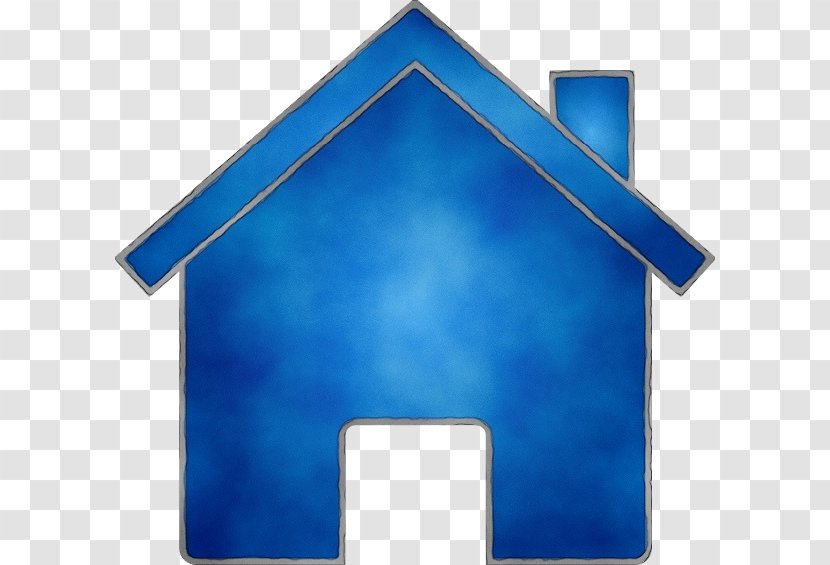 Blue Roof House Home Architecture - Wet Ink - Electric Transparent PNG
