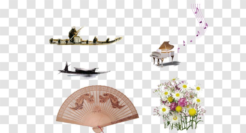 Piano Designer - Boats Fan Flowers Transparent PNG