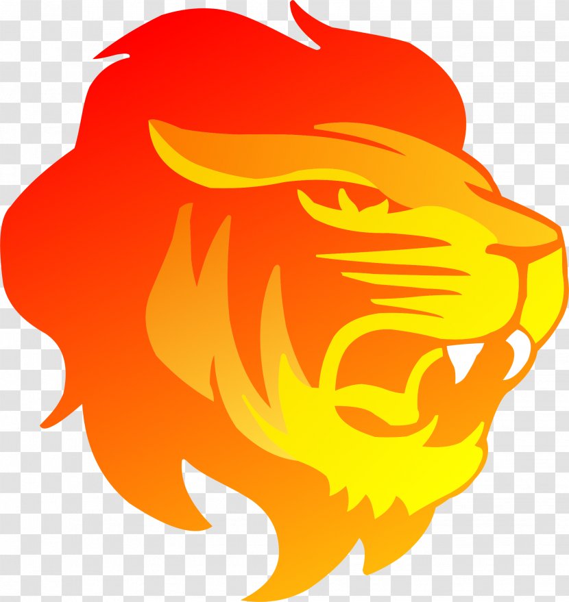 Detroit Lions Logo Clip Art - Orange - Head Cliparts Transparent PNG