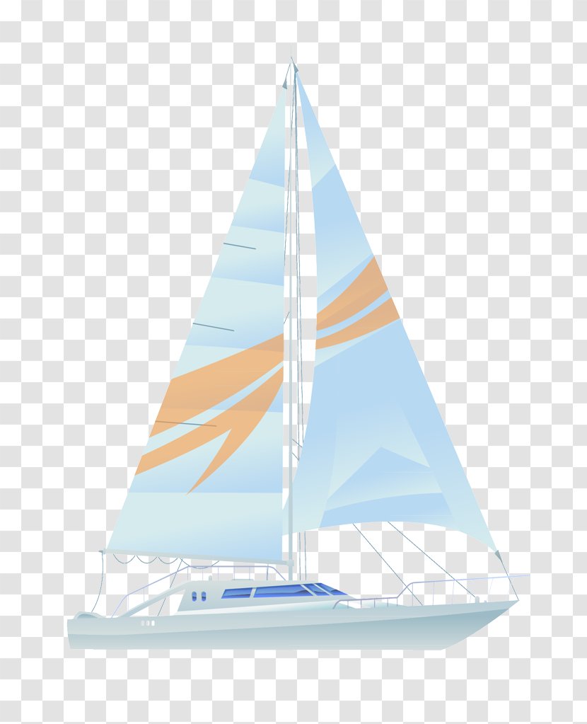 Sailing Download - Scow - Blue Sail Transparent PNG