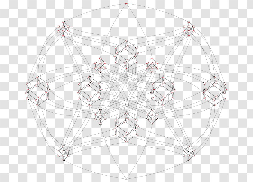 Tesseract Hasse Diagram Parallel Projection Point Tetrahedron - Symmetry - Existential Quantification Transparent PNG
