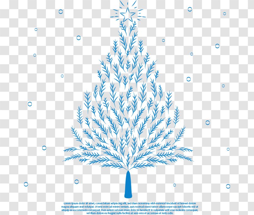 Spruce Christmas Tree Drawing - Blue - Romantic Hand-painted Transparent PNG