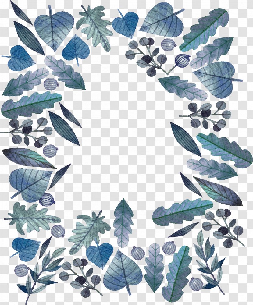 Blue Watercolor Leaves - Organism - Illustration Transparent PNG