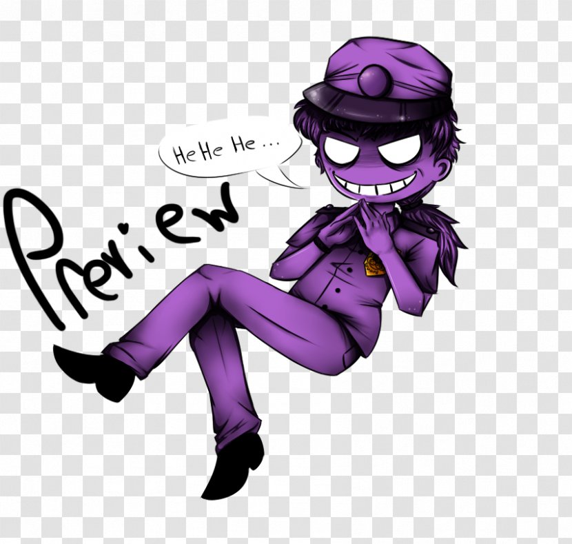 Illustration Human Font Animated Cartoon Legendary Creature - Fictional Character - Five Nights At Freddy's Purple Guy Transparent PNG