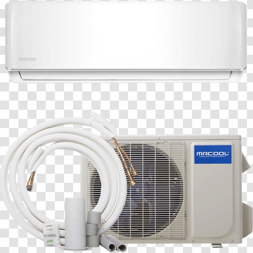 MRCOOL DIY-18-HP-WMAH-230A British Thermal Unit DIY Ductless Mini Split Air Conditioner Heat Pump 230V 60Hz 24000 BTU 2 Ton 24K Mr6119k Conditioning - Seasonal Energy Efficiency Ratio - Air-conditioner Transparent PNG