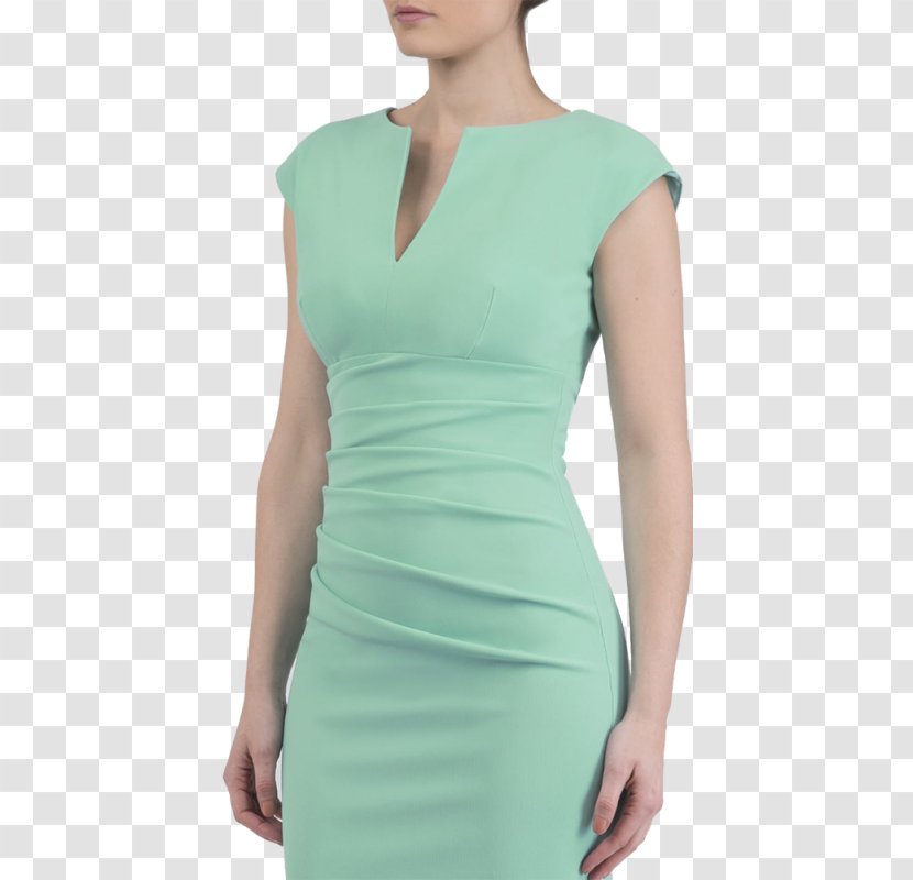 Cocktail Dress Sleeve Green Evening Gown - Neck Transparent PNG