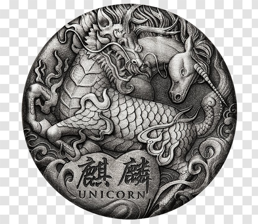 Perth Mint Qilin Silver Coin - Mythical Creature Transparent PNG