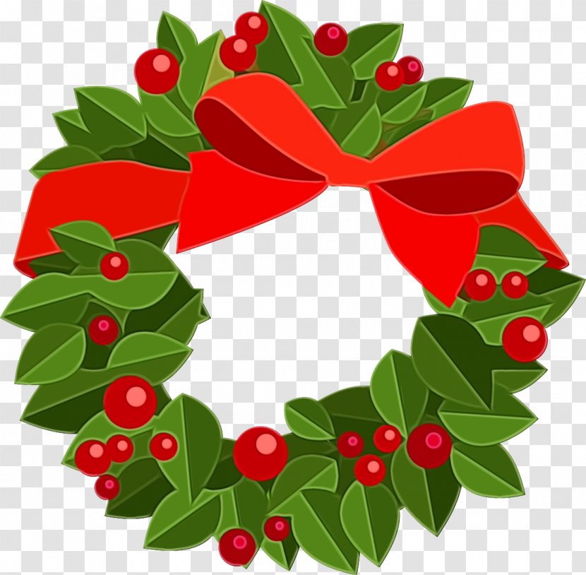 Watercolor Christmas Wreath - Ornament - Eve Pine Transparent PNG