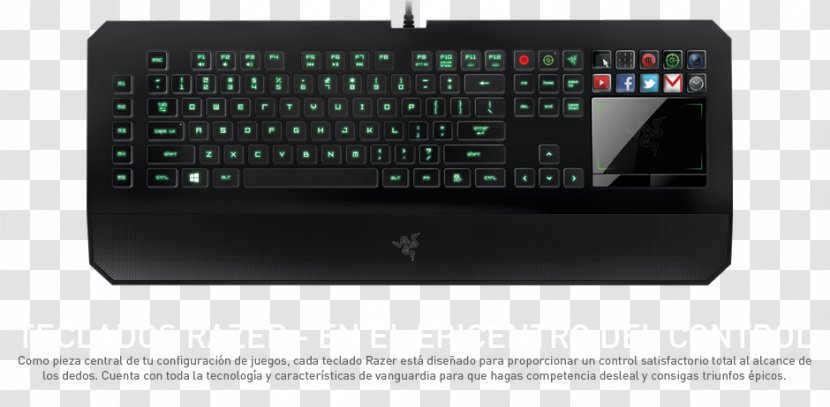 Computer Keyboard Razer DeathStalker Ultimate USB - Blackwidow Chroma V2 - Trackpad Gaming Keypad TouchscreenColorful North View Transparent PNG