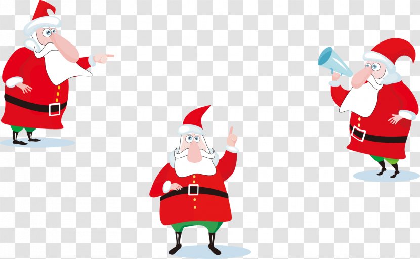 Santa Claus Christmas Clip Art - Holiday - Free Vector Pull Action Elements Transparent PNG
