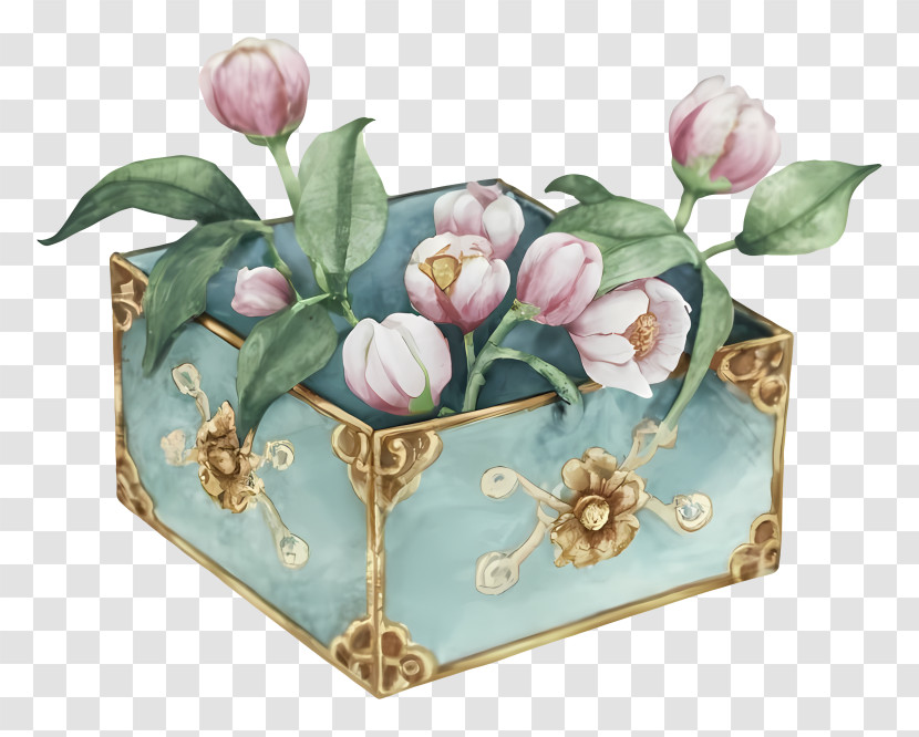 Watercolor Painting - Elegant Flower Box Transparent PNG