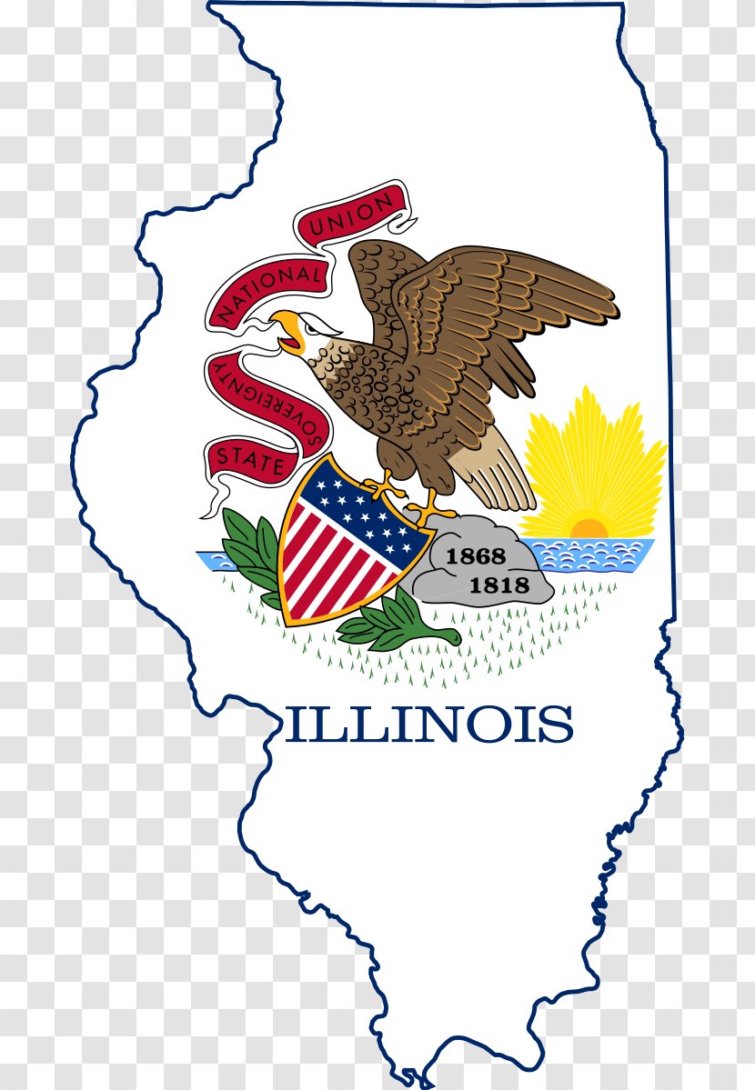 Flag And Seal Of Illinois Map State Transparent PNG
