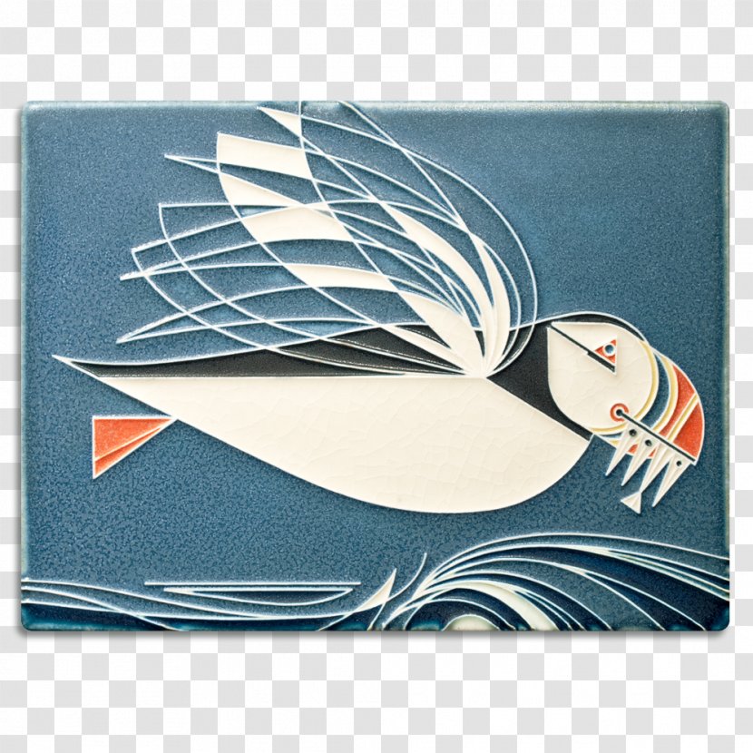 Motawi Tileworks Artist Tile Art - Frank Lloyd Wright - Puffin Transparent PNG