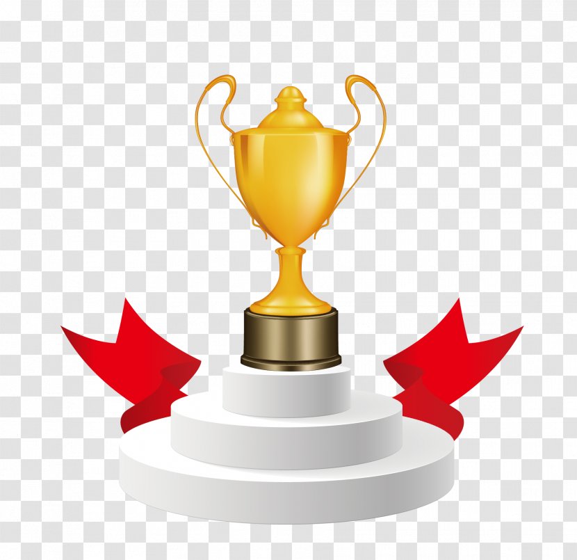 Trophy Cup Award Clip Art - Document - Vector Hand-painted Cartoon Championship Podium Gold Transparent PNG