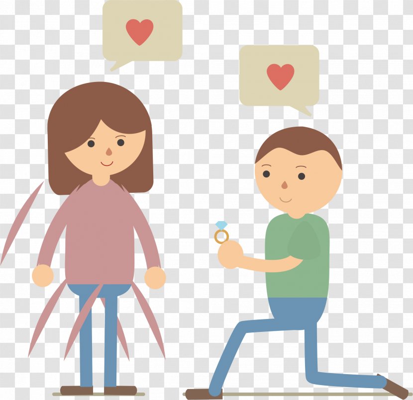 Love Drawing Couple Clip Art - Flower - Lovely Transparent PNG