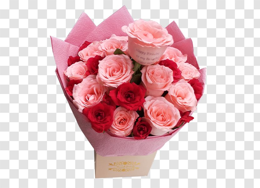 Flower Bouquet Pink Garden Roses Cut Flowers - Red Rose Transparent PNG