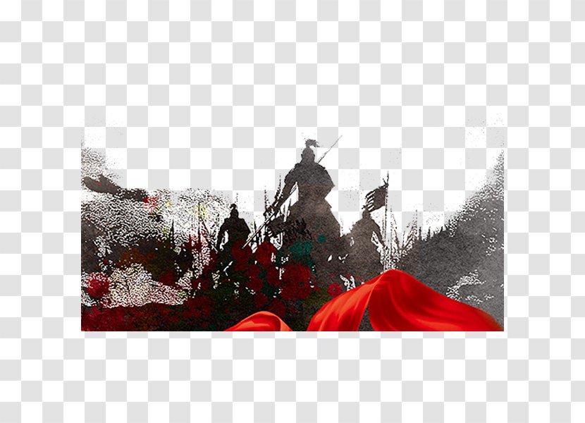 Romance Of The Three Kingdoms Han Dynasty Battle Red Cliffs History China - Five Elite Generals - Fight Silhouette Transparent PNG