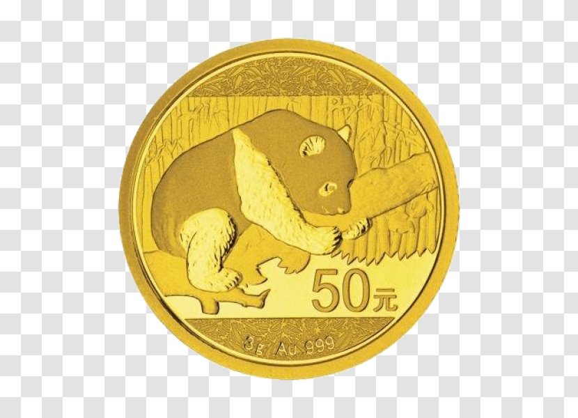 Giant Panda Chinese Gold Coin Silver - Bullion Transparent PNG