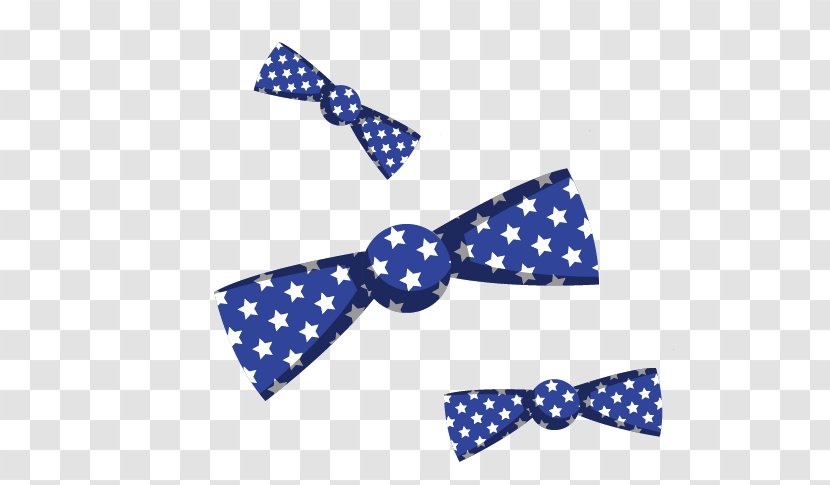 Bow Tie Blue White - Vector And Star Transparent PNG