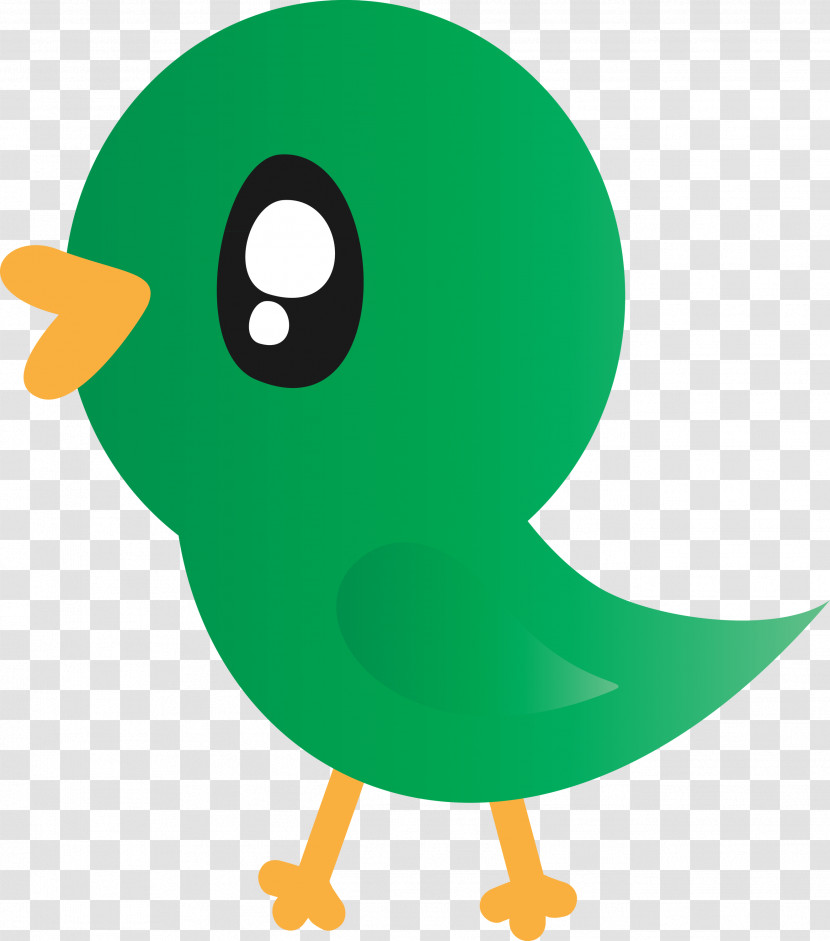 Green Beak Bird Cartoon Parrot Transparent PNG