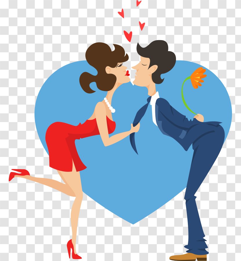 Euclidean Vector Illustration - Heart - Kissing Couple Transparent PNG