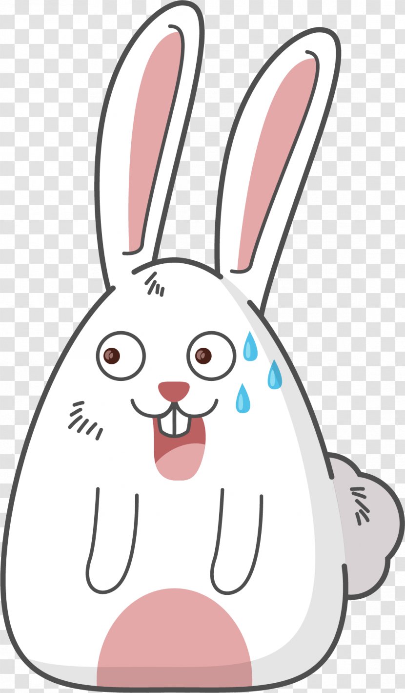 Laughter Cartoon - Rabbit - A Small White In Cold Sweat Transparent PNG