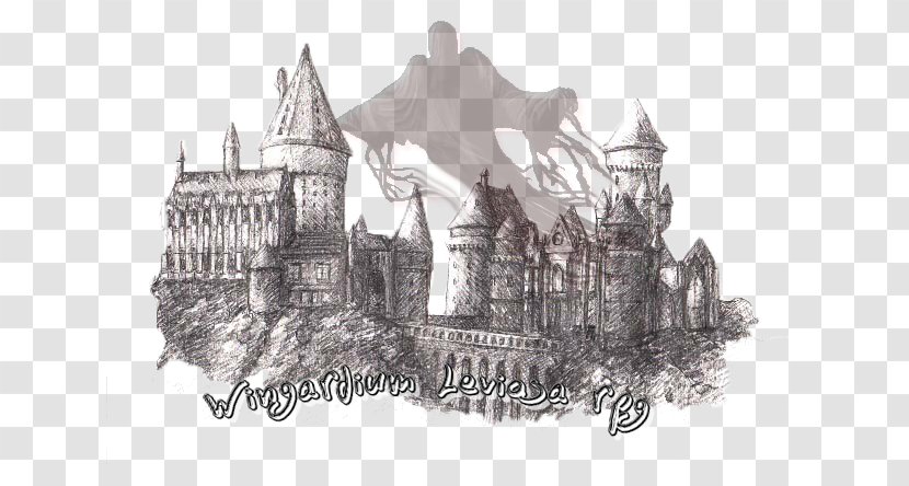 Garrï Potter Sketch Hogwarts School Of Witchcraft And Wizardry Harry The Prisoner Azkaban Fictional Universe - Black White - Castle Transparent PNG